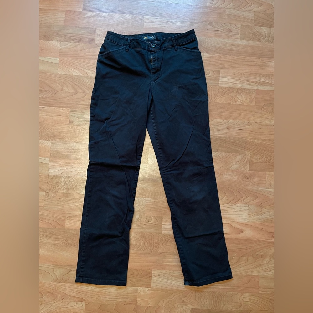 Lee Relaxed Fit Straight Leg Mid Rise Black Jeans